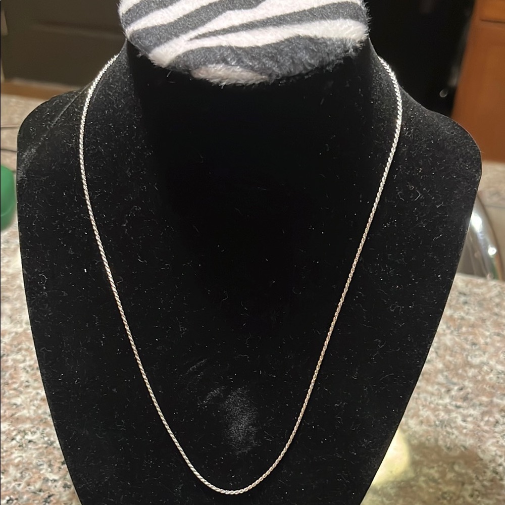 Elegant Silver diamond cut rope chain Necklace